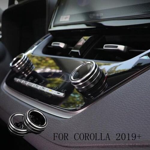 Air Conditioning Knob Decorative Cover Ring Adjust Trim Cover Sline Sport Car Styling For Toyota Corolla 2019 20 21Accessories