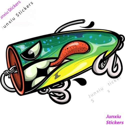 Fishing Lure Car Stickers Vinyl Waterproof Decal Laptop Trunk Car Warp Custom Printing Window SUV Fine Decor Graphic PVC13x9cm