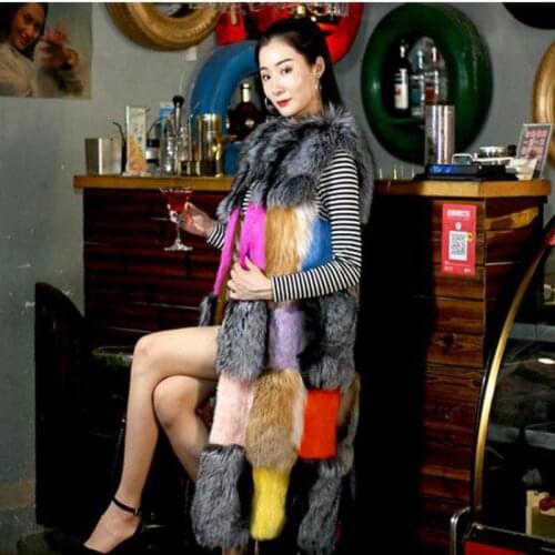 Mink Fur Coat 2020 Autumn And Winter New Womens Fur Vest Leather Fox Fur Stitching Long Fur Coat