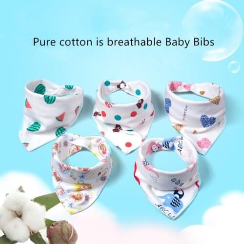100% Cotton Triangle Head Scarf Boy Girl Bib Baby Cartoon Saliva Towel Baby Bandana Bibs 10pc/Lot 0-36 months