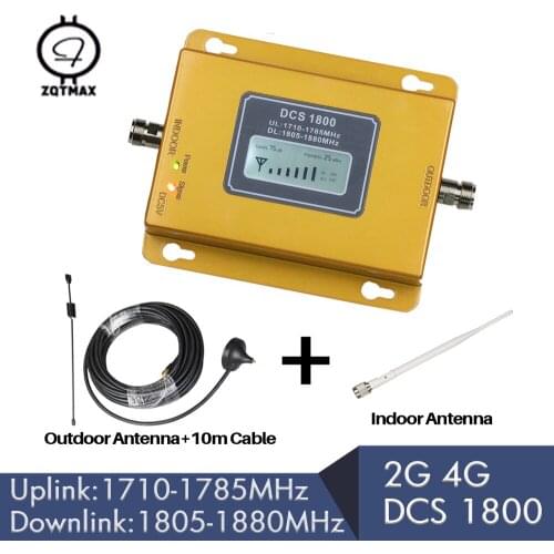 ZQTMAX 4G LTE DCS 1800 Moblie signal booster GSM 1800MHz Repeater lte data Cellular Signal Amplifier Network with antenna