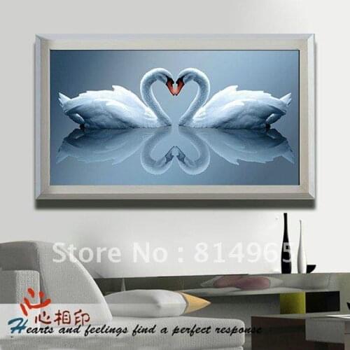 Embroidery Package 3 Pieces (1 lot=3 pieces) Telesthesia Closer Hearts White Goose Animal Cross Stitch 5-15Business Days