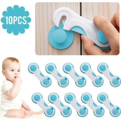 10Pcs Multifunctional Kids Baby Infant Children Proof Door Cupboard Cabinet Drawer Safety Refrigerator Opening Closing Lock