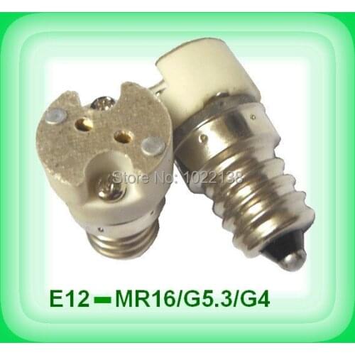 100pcs/lot Newest E12 to MR16 G4 G5.3 base lamp holder adapter converter E12 Male to MR16 Female