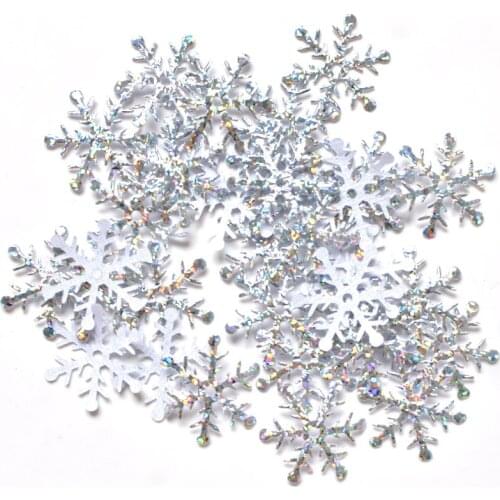 400Pcs 25mm Snowflake Glitter Laser Cloth Appliques Wedding/Party/Wreath/Christmas Decor Crafts DIY Accessories Wholesale K26