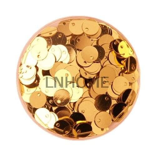 50g 5mm Gold Flat Round Sequins For Crafts PVC DIY Garment Sewing Wedding Accessories With 1 Side Hole
