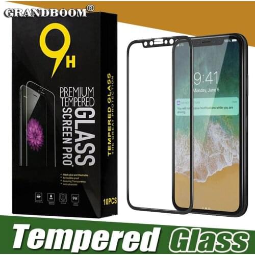 500pcs Full Cover Carbon Fiber Tempered Glass For iPhone 12 Mini 11 Pro Max XS XR X 8 7 6 Plus SE Screen Protector With Package