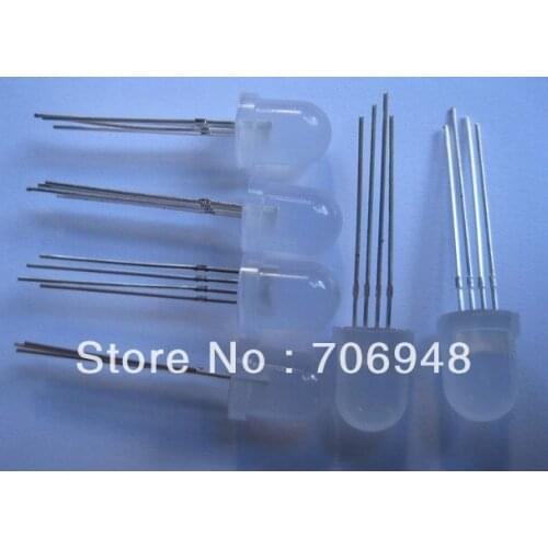 8mm RGB LED Common Cathode Diffused; Manual Control 4-Pin Tri-Color long life good quality