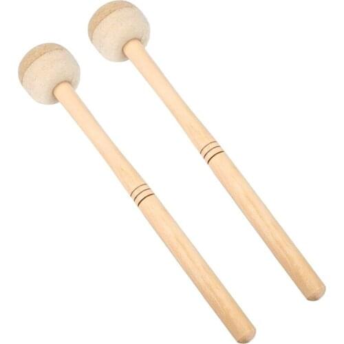 Drumsticks, Wool Felt Drum Sticks, Non-Slip Bass Drum Sticks, Indispensable Musical Instrument Accessories (2 Pieces)