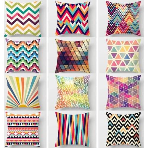 Bohemian style, painted geometric figures, art design, pillowcase, sofa, car, home decoration, customizable