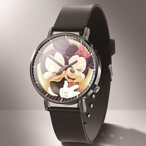 Relogio 2021New Ultra-Thin Anime Cartoon Mickey Dial Quartz Women Watch Reloj Fashion Black Soft Silicone Ladies Dress Watches