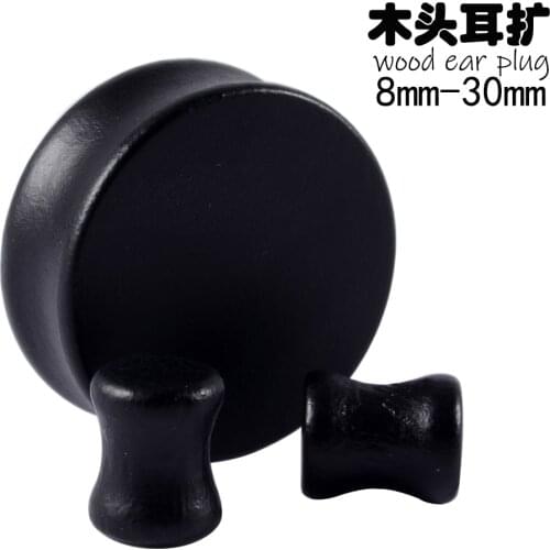 CHUANCI Pair Black Wood Ear Plugs Gauges Earrings Women Men Flesh Tunnel Expander Piericing Stretcher Body Piercing Jewelry