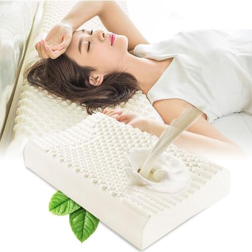 Pure Natural Latex Orthopedic Pillow Thailand Remedy Neck Sleep Pillow Protect Vertebrae Health Cervical Pillow