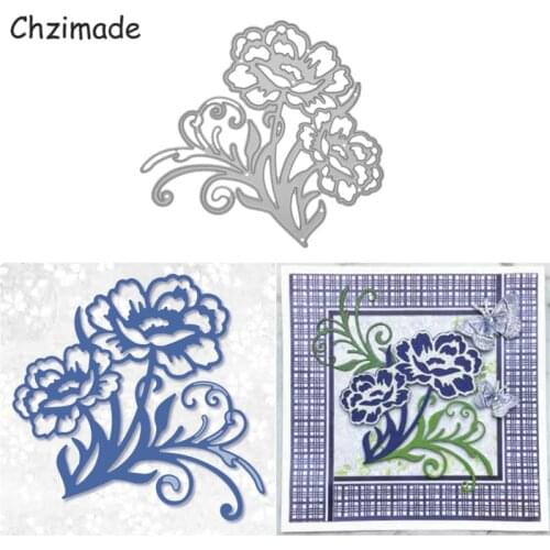 Chzimade Rose Flower Metal Cutting Dies Stencils For DIY Scrapbooking Die Cuts Template Embossing Diy Paper Cards Cutter