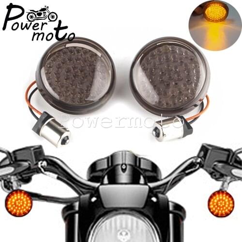 For Harley Touring Dyna Softail Sportster Road King Electra Street Glide 1156 Bullet Style LED Amber Turn Signal Indicator Light