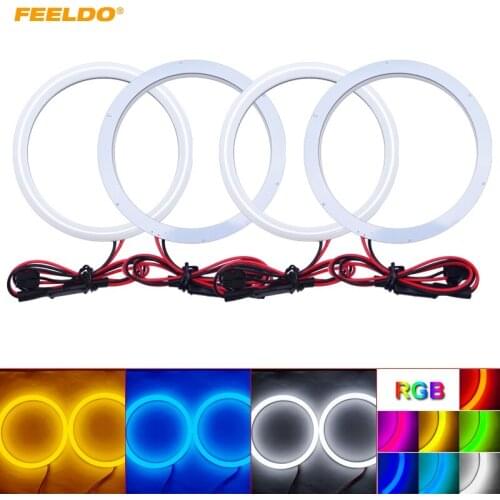 FEELDO 1Set Auto Halo Rings Cotton Lights SMD LED Angel Eyes for Ford Focus 08+ Bi-Xenon Car Styling
