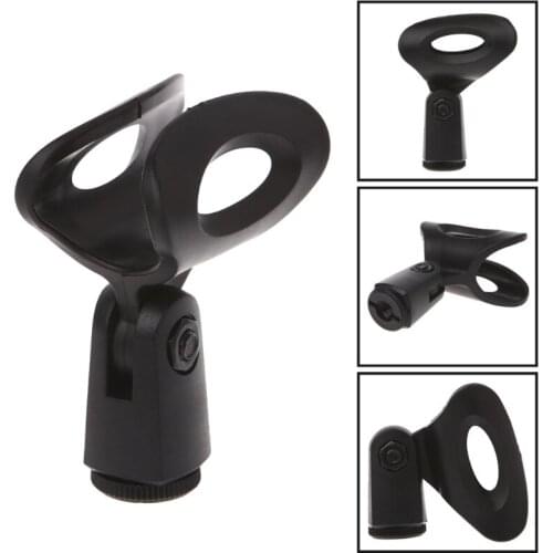 Flexible Microphone Mic Stand Accessory Plastic Clamp Clip Holder Mount Black AUG-10A