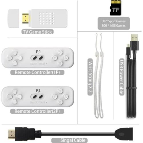 Built in 800+ NES Games Retro Game Stick With 2.4G Wireless Controller Y2 Fit 4K Motion Sensing Console Video Game