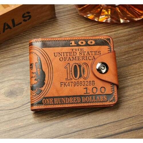 Mens short wallet magnetic buckle dollar pattern multi-card bit mens bag Change wallet card bag business wallet wallet wallet