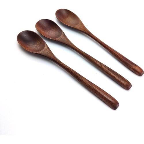 Natural Wooden Spoon Creative Eco-friendly Handmade Spoon Sugar Soup Rice Dessert Spoon Fork Kitchen Wooden Spoons for Cooking