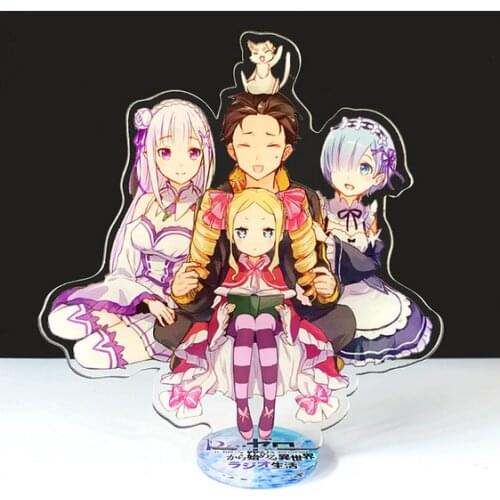 New Acrylic Stand Figure Model Cartoon Desktop Decor Cosplay Anime Re:Life in a different world from zero Rem Ram Natsuki Subaru