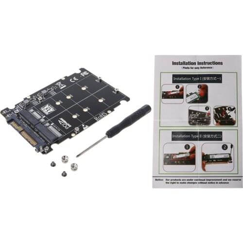 2 in 1 M.2 NVMe SATA-Bus NGFF SSD to PCI-e U.2 SFF-8639 Adapter PCIe M2 Converter Desktop Computer