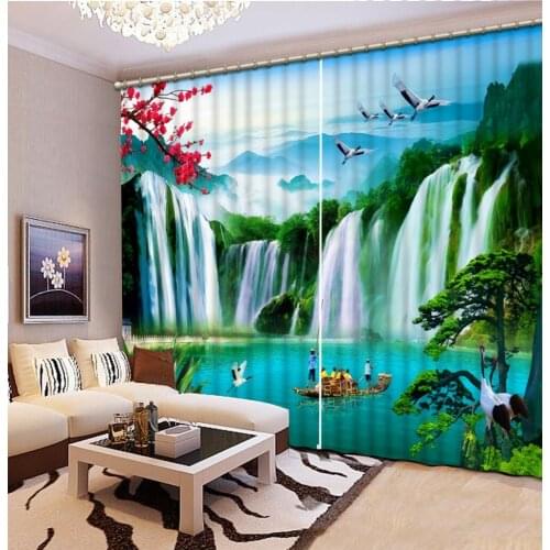 Luxury Blackout 3D Window Curtains For Living Room Bedroom waterfall curtains Blackout curtain