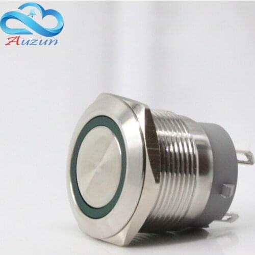22 mm self-locking metal push button switch 12v voltage large current 10 A Brief paragraph copper nickel plated