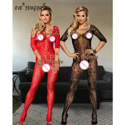 Sexy Sleepwear plus size lingerie Babydoll BODYSUIT Mesh Body Stocking baby doll Crotchless Intimate Catsuit Nightwear W107