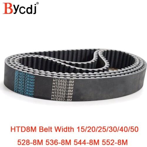 HTD 8M synchronous belt C=528/536/544/552 width 15/20/25/30/40/50mm Teeth 66 67 68 69 HTD8M Timing Belt 528-8M 536-8M 552-8M