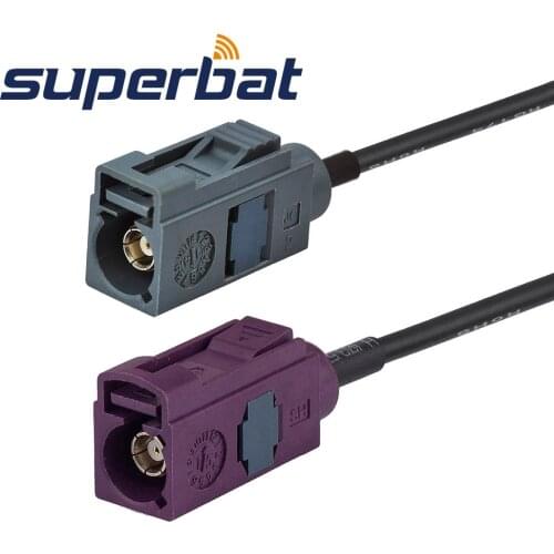 Superbat Fakra Jack "D" Straight to Fakra Female "G" Straight Pigtail Cable RG174 15cm
