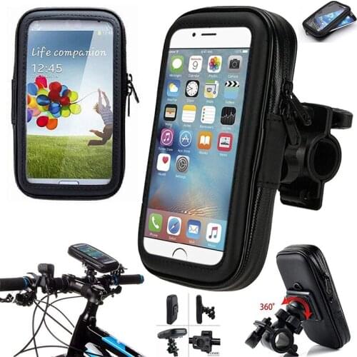 Bicycle Phone Bag Handlebar Holder Mount Mountain MTB Bike Motorcycle Phone Stand Support Pouch for 5-6.5inch Phones Pouch Stand