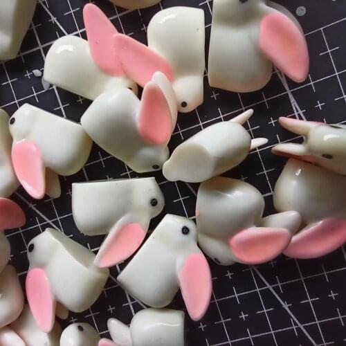 1pcs/lot resin solid light hot pink ear rabbit 21mm fairy garden gnome moss terrarium decor crafts bonsai home DIY A108-5