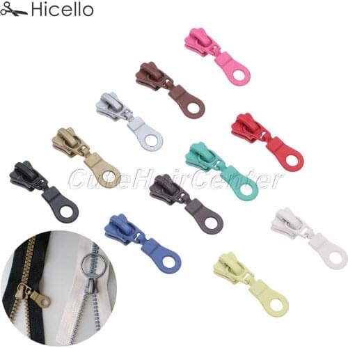 11pcs Metal Zipper Sliders zippers heads 5# mix-color Zinc Alloy Replace Pulls DIY craft Clothing Bag Repair sewing Hicello