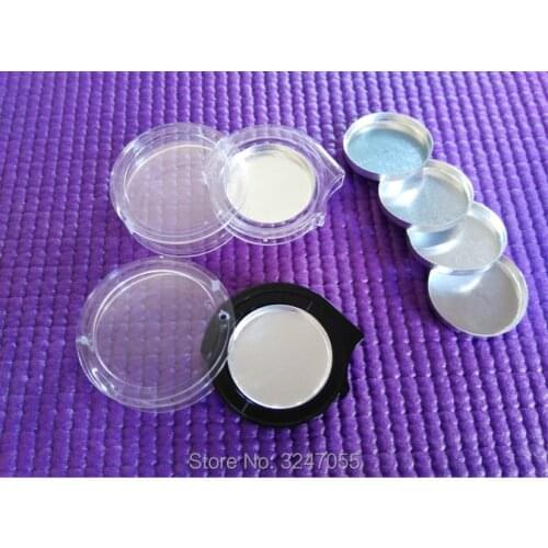 2G 100pcs/lot Round Empty Cosmetic Blusher Compacts, DIY Plastic Eyeshadow Powder Container, Nail Art Decorations Storage Box