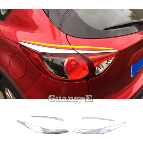 For Mazda CX-5 CX5 2012 2013 2014 2015 2016 Car Rear Tail Back Light Lamp Eyebrow Frame Stick ABS Chrome Hood Trim Switch 4pcs
