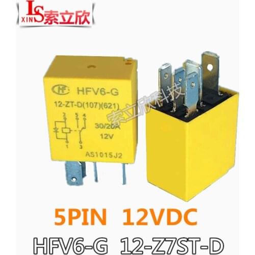 5PCS/10PCS NEW Auto Relays HFV6-G 12-Z7ST-D HFV6G12Z7STD HFV6G 12 Z7ST D HFV6-G-12-Z7ST-D 12VDC 35A 5PIN With diode