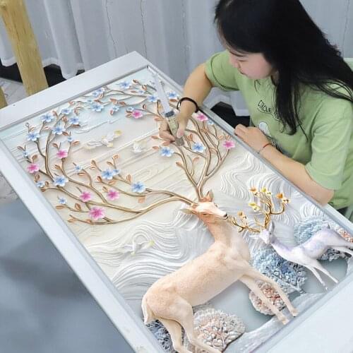 5D Full Diamond Painting Living Room Porch Rich Deer Hand Crystal Stick Diamond Diamond Painting Accessories