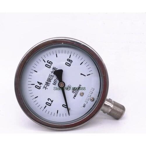 Stainless Steel Shock-proof Pressure Gauge Y100BF M14*1.5 High Temperature Resistance for Ammonia