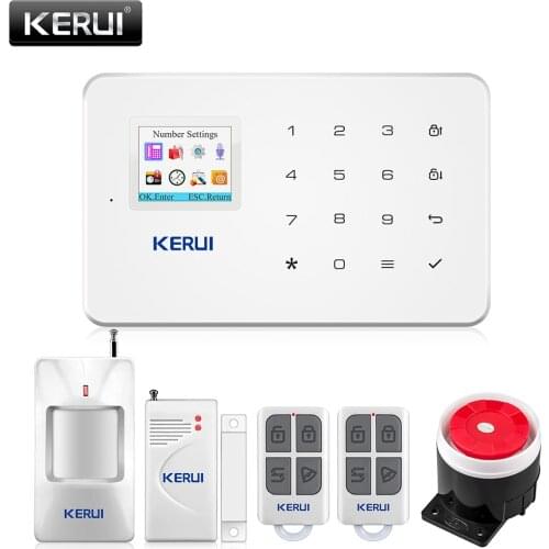 KERUI G18 Wireless GSM Home Security Alarm System Burglar Alarm Sensor Kit With Auto Dial Motion Detector Sensor APP Control
