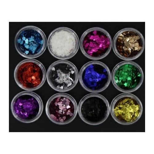 Nail Thin Heart Shape 12 Colors Pentagram Sequin Shaped Sequin Nail Art