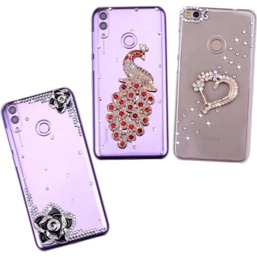 Case For Huawei honor 8A 8C 8X 10 lite Bling Crystal Pearl Rhinestone Clear Case Cover P Smart 2020 Y9 2019 Y6 Y7 prime 2019