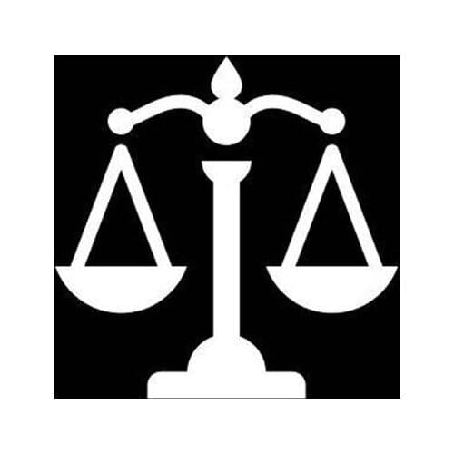 Black/Sliver Scale of Justice Vinyl Decal Car Sticker Waterproof Sticker Car Window Decor Pattern S1100