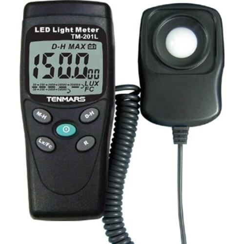 TENMARS TM-201L Digital Light Level Meter 200,000 Lux Measure White LED Luxmeter
