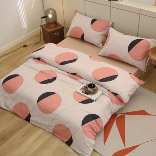 Long Staple Cotton Soft Breathable King Queen Double Full 4pcs Bedding Set 1Duvet Cover Zipper Ties 1Bed sheet 2 Pillowcases