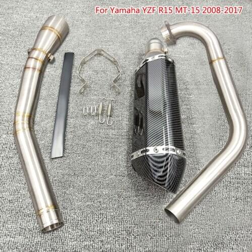For Yamaha 2008-2017 YZF R15 MT-15 MT 125 Motorcycle Full Set Exhaust Muffler Silencer Middle Link Pipe Tube Modified R15