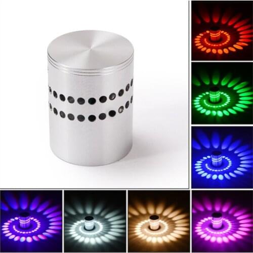 Creative wall lamp 3W red blue green colorful lights aluminum LED porous hotel background KTV club light environment atmosphere