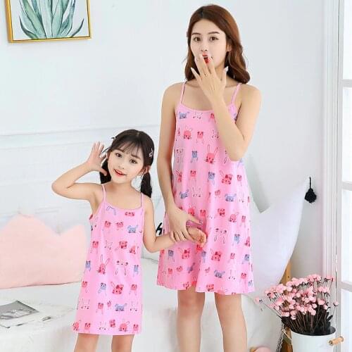 Summer Girls Nightdress Clothes Summer Cartoon Nightgown Children Clothing Sleeveless Pajamas Dress Kids Homewear Night Dress