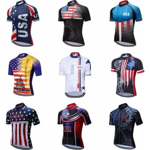 UFOBIKE Summer Cycling Jersey USA Breathable Team MTB Racing Sport Bicycle Mens Riding Clothing Sportswear
