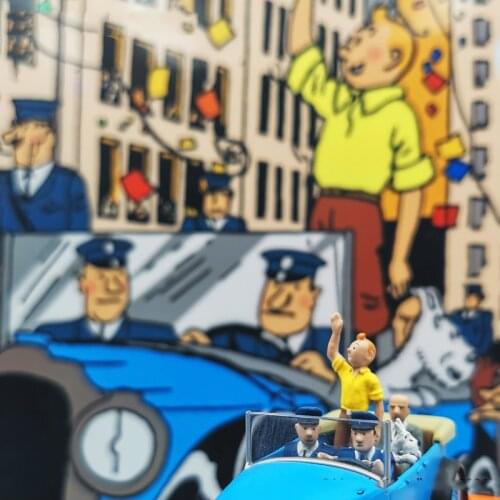 Diecast 1/43 Scale Tintin Car Model Tintin Is Displayed In The American Alloy Exhibit Collection Static Decoration Boy Toy